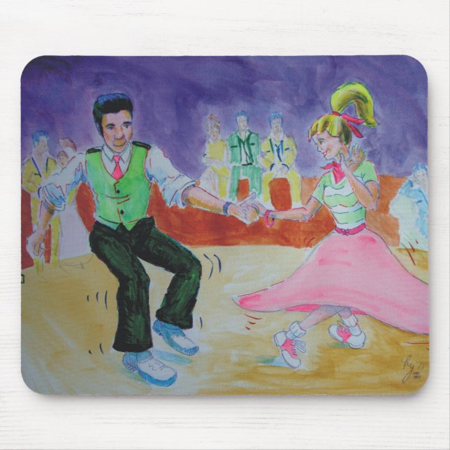 Swing Dancing on saturday night Mouse Pad (Front)