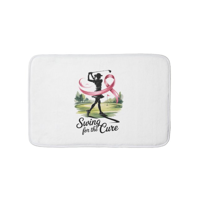Swing for the Cure Golf Breast Cancer Bath Mat (Front)