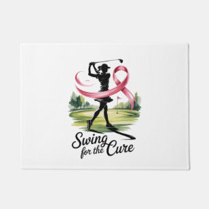 Swing for the Cure Golf Breast Cancer Doormat