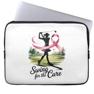 Swing for the Cure Golf Breast Cancer Laptop Sleeve