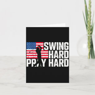 Swing hard pray hard american christian golf card