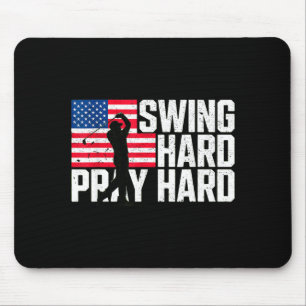 Swing hard pray hard american christian golf  mouse pad