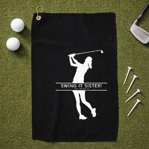 Swing It Sister Womens Personalized Monogram Golf Towel