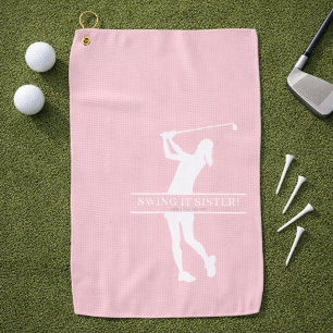 Swing It Sister Womens Personalized Monogram Golf Towel