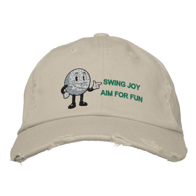 Swing Joy Aim For Fun Funny Golf Embroidered Hat (Front)