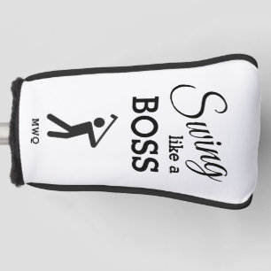 SWING LIKE A BOSS Golfer Monogram PUTTER Golf Head Cover