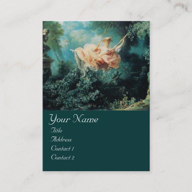 SWING  MONOGRAM ,Green Pink Business Card (Front)