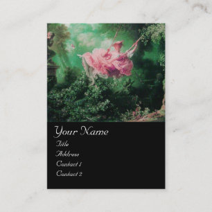 SWING MONOGRAM ,Green Pink Fuchsia Black Business Card