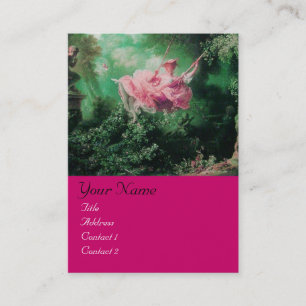 SWING MONOGRAM ,Green Pink Fuchsia Business Card