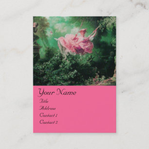 SWING MONOGRAM ,Green Pink Fuchsia Business Card