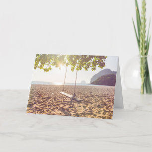 Swing on the Beach at Sunset Card