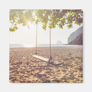 Swing on the Beach at Sunset Magnet