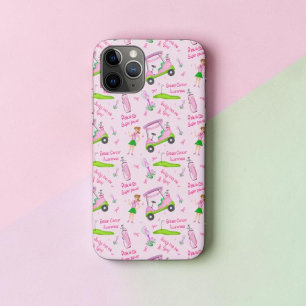 Swing Pink Golfer Breast Cancer Awareness iPhone 11 Pro Case