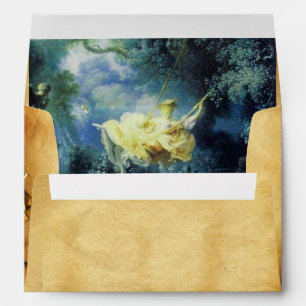 SWING, RED WAX SEAL PARCHMENT green blue yellow Envelope