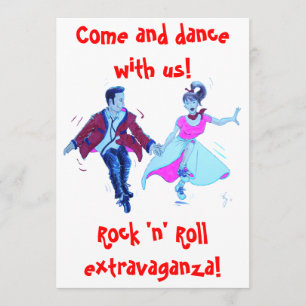 swing rock and roll dance invitation