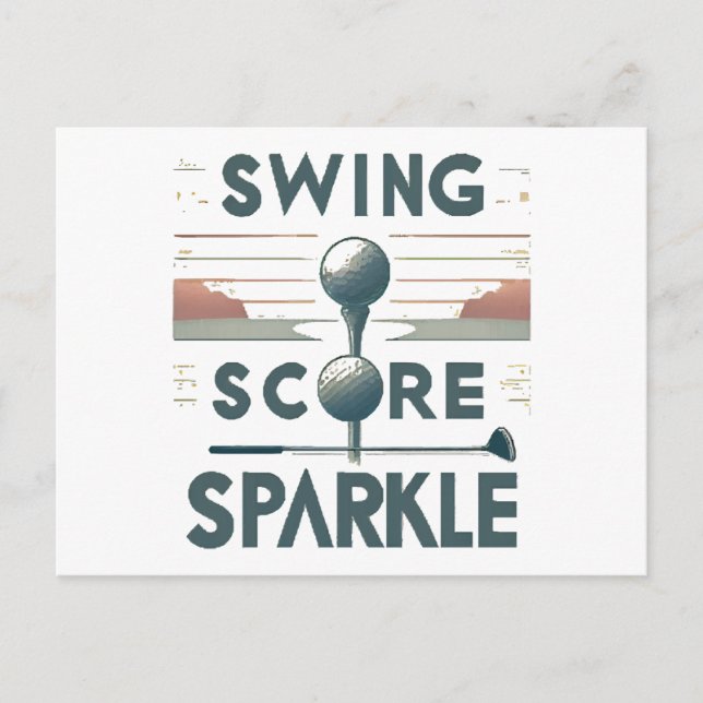 Swing, Score, Sparkle  Holiday Postcard (Front)