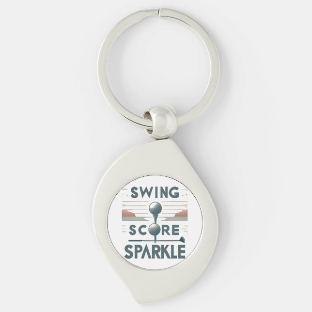 Swing, Score, Sparkle  Key Ring (Front)
