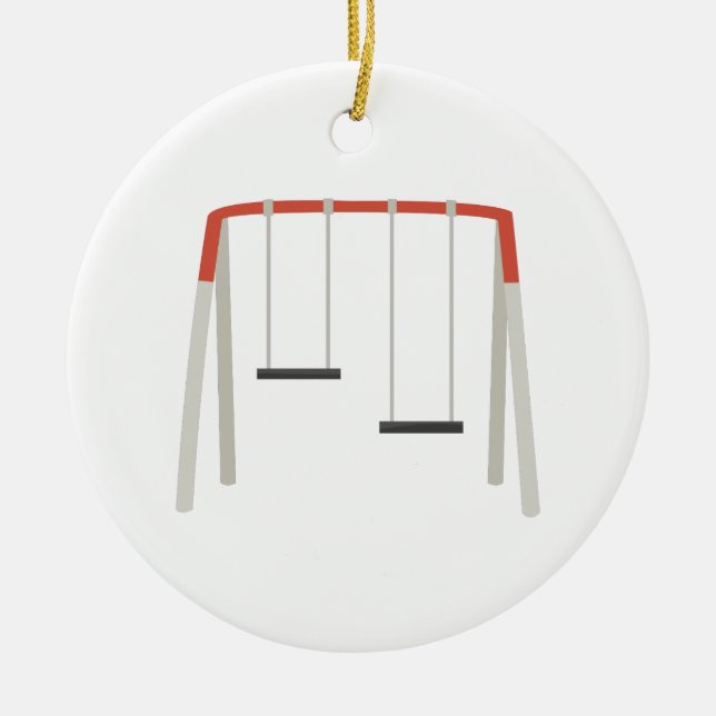 Swing Set Ceramic Ornament (Front)