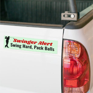 Swinger Alert Swing Hard Pack Balls Funny Golf Pun Bumper Sticker