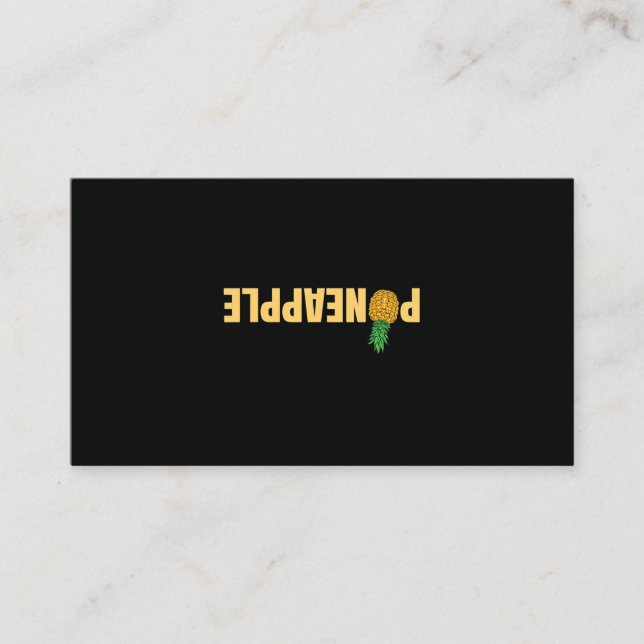 Swinger Pineapple Upside Down Phrase for Men Women Business Card (Front)