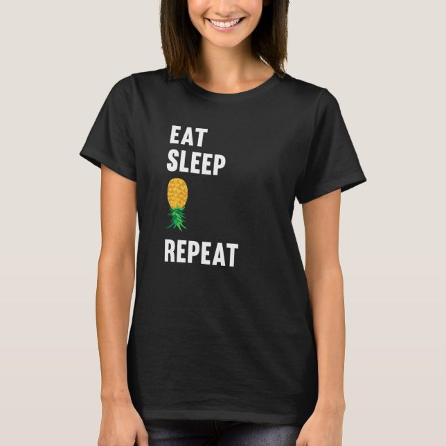 Swinger Polyamory Couple Swinging Upside Down Pine T-Shirt (Front)