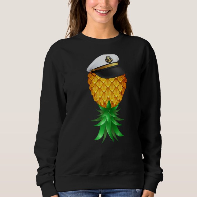 Swinger Upside Down Pineapple Captain Sailor Hat S Sweatshirt (Front)