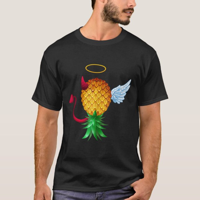 Swinger Upside Down Pineapple Half Devil Half Ange T-Shirt (Front)