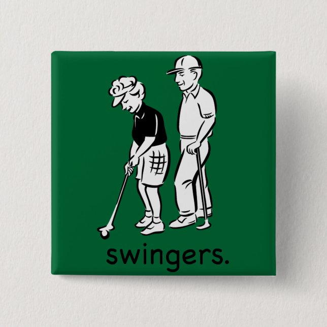 Swingers. 15 Cm Square Badge (Front)