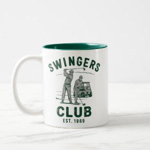 Swingers Club Funny Sarcastic Golfing Golfer Two-Tone Coffee Mug