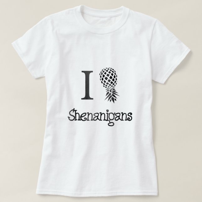 Swingers I Love Shenanigans Pineapple St Patricks  T-Shirt (Design Front)