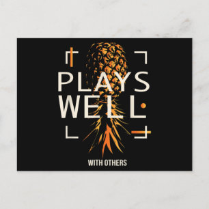 Swingers Lifestyle Funny Upside Down Pineapple Postcard