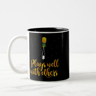 Swingers Pineapple Plays Well With Others Two-Tone Coffee Mug