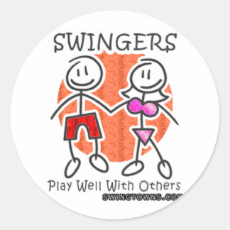 Swingers Play Well Together Classic Round Sticker
