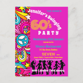 Swinging 60’s Party Postcard