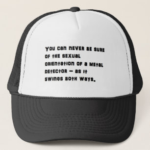 Swinging detector trucker hat