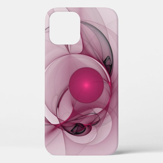 Swinging Fractal, Modern Abstract Berry Pink Art Case-Mate iPhone Case (Back)