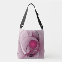 Swinging Fractal, Modern Abstract Berry Pink Art
