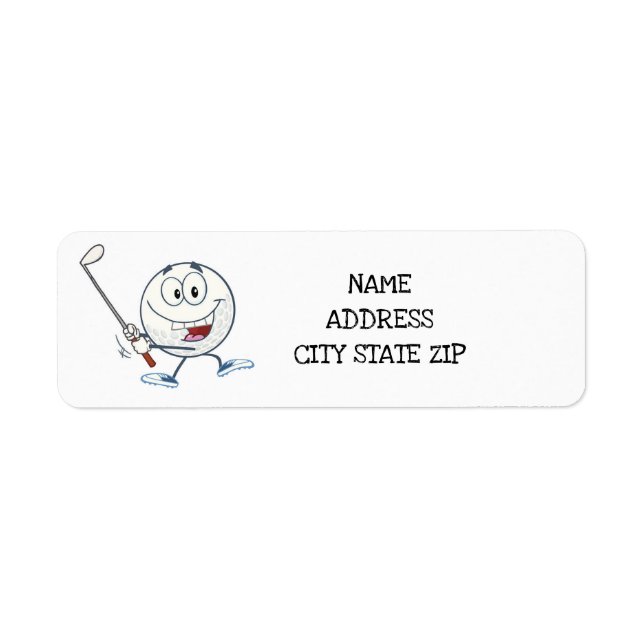 "SWINGING GOLFER CARTOON" RETURN ADDRESS LABEL (Front)