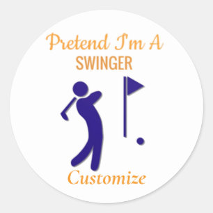Swinging Golfer Thunder_Thunder_Cove Classic Round Sticker