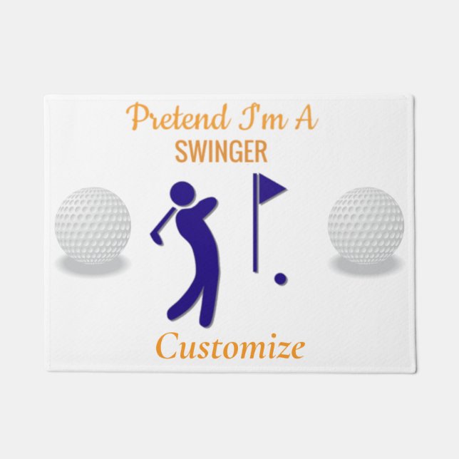 Swinging Golfer Thunder_Thunder_Cove Doormat (Front)