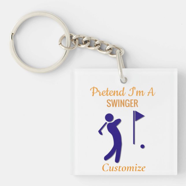 Swinging Golfer Thunder_Thunder_Cove Key Ring (Front)