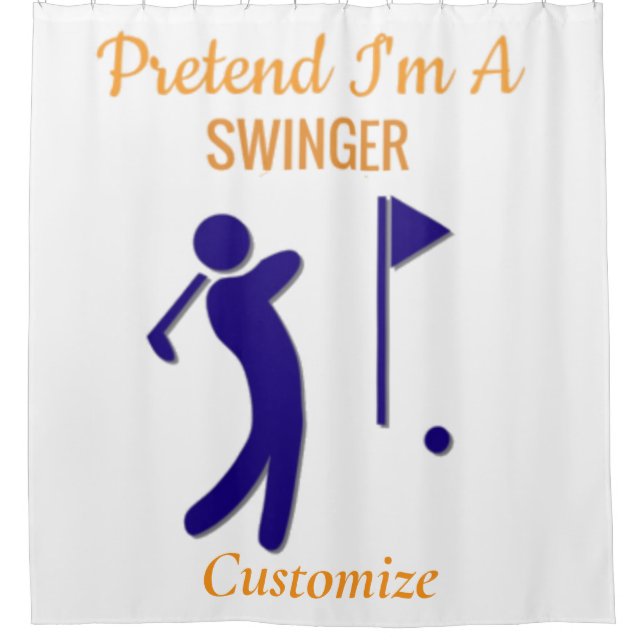 Swinging Golfer Thunder_Thunder_Cove Shower Curtain (Front)