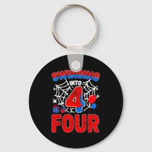 Swinging into 4 year old boy funny 4th spider key ring