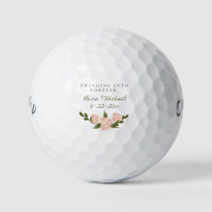 'Swinging Into Forever' Customisable Names & Date Golf Balls
