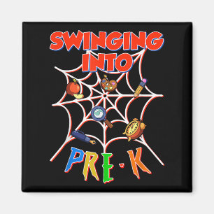 Swinging Into Pre-k Spider Back To School Boys Kid Magnet