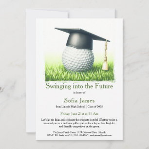 Swinging into the Future  A Golf-Themed GraduatioN Invitation