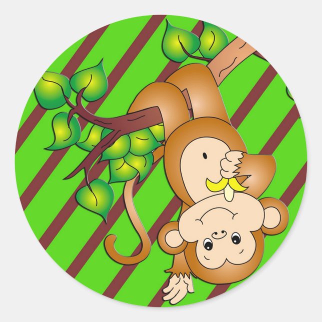 Swinging Monkey Sticker (Front)