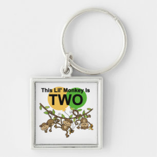 Swinging Monkeys 2nd Birthday T-shirts and Gifts Key Ring