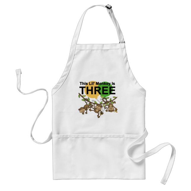 Swinging Monkeys 3rd Birthday tshirts and Gifts Standard Apron (Front)