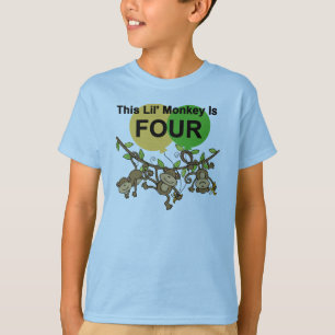Swinging Monkeys 4th Birthday Tshirts and Gifts